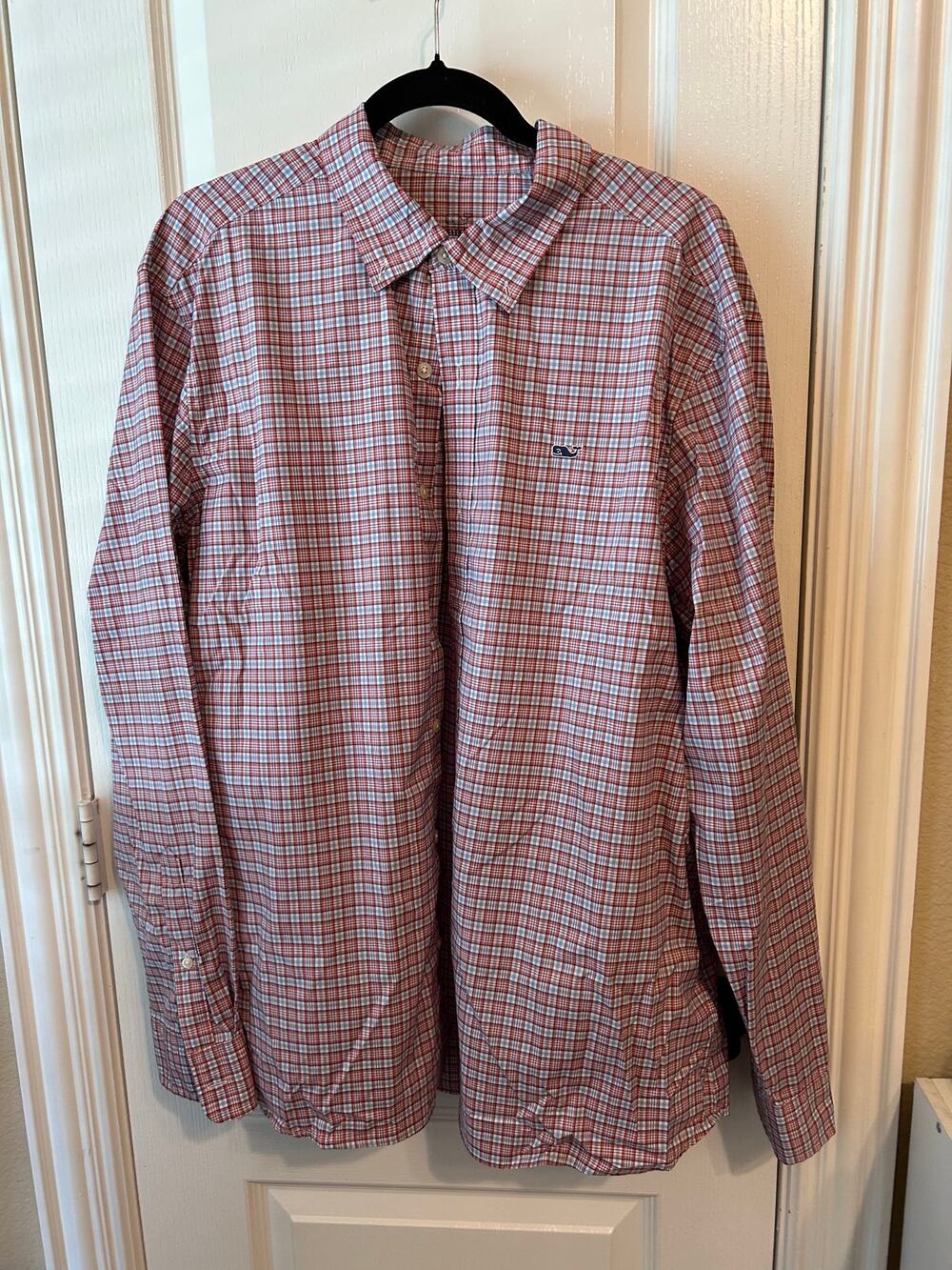 Vineyard Vines Red Plaid Button Down XL
